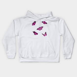 Pink Butterflies Sticker Pack Kids Hoodie